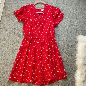 Red Floral Mini Dress
